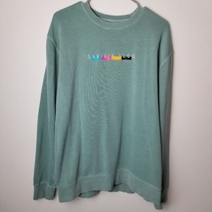 David's Vlog teal crewneck sweatshirt L